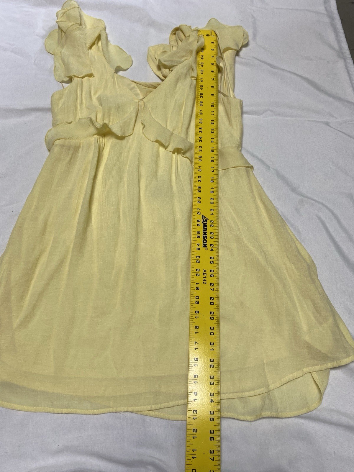 Mi Ami For Francesca’s Yellow Ruffle Sleeveless Mini Dress Size Large (k)