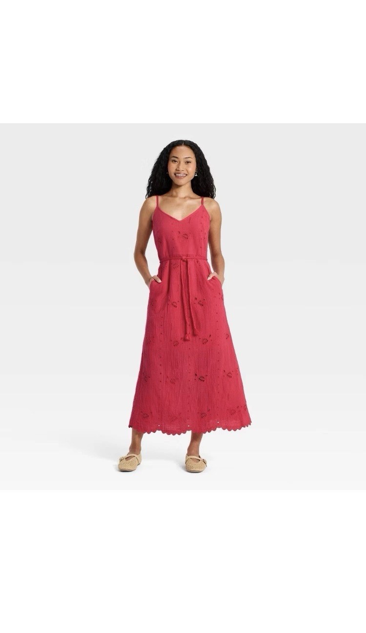 Women Crafted Midi Sundress – Universal Thread Red M