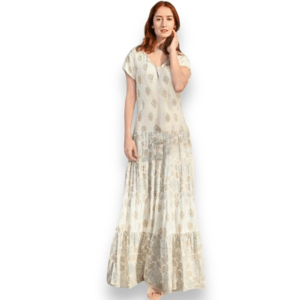 Sundance Vesna Maxi Dress Petite Extra Small PXS Tiered Summer Boho Lightweight