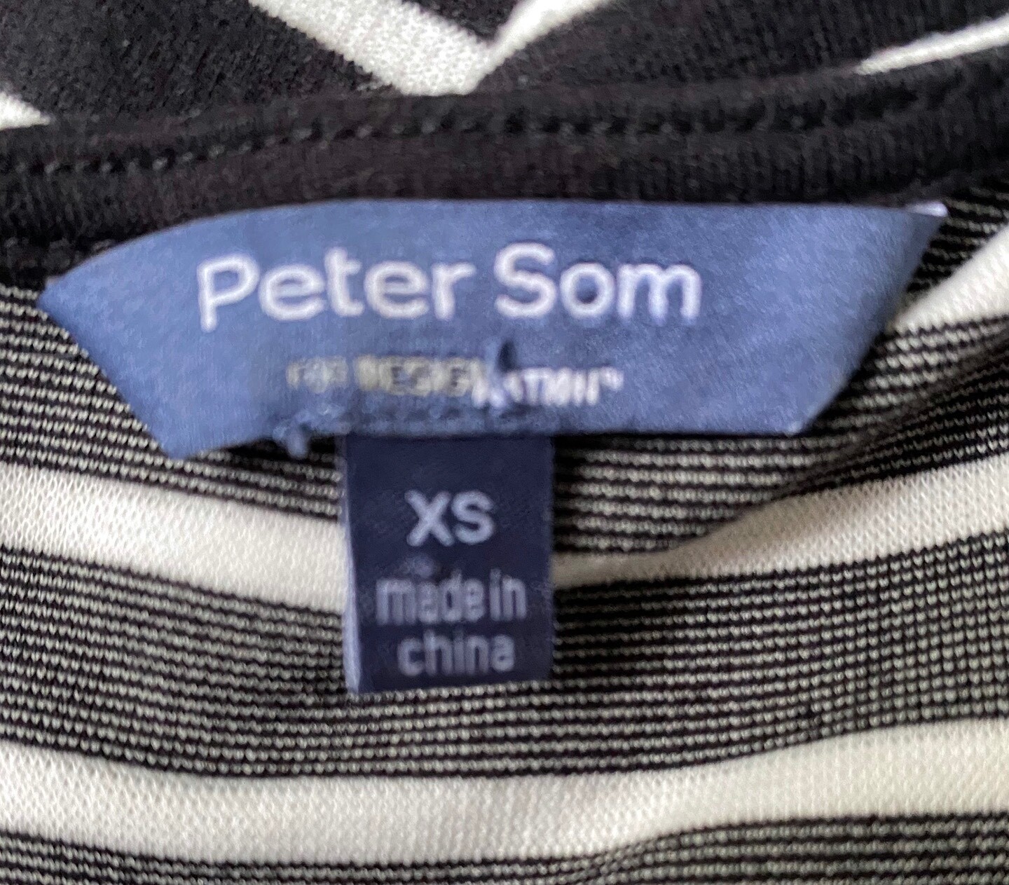 Peter Som for Design Nation Black & White Striped Short Sleeve Dress, XS