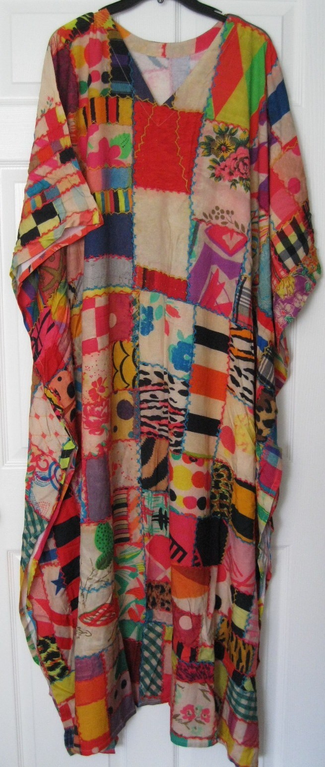 NWT Rare K.O’NEAL Hand Made Family Quilt Caftan Kaftan One Size Fits Most