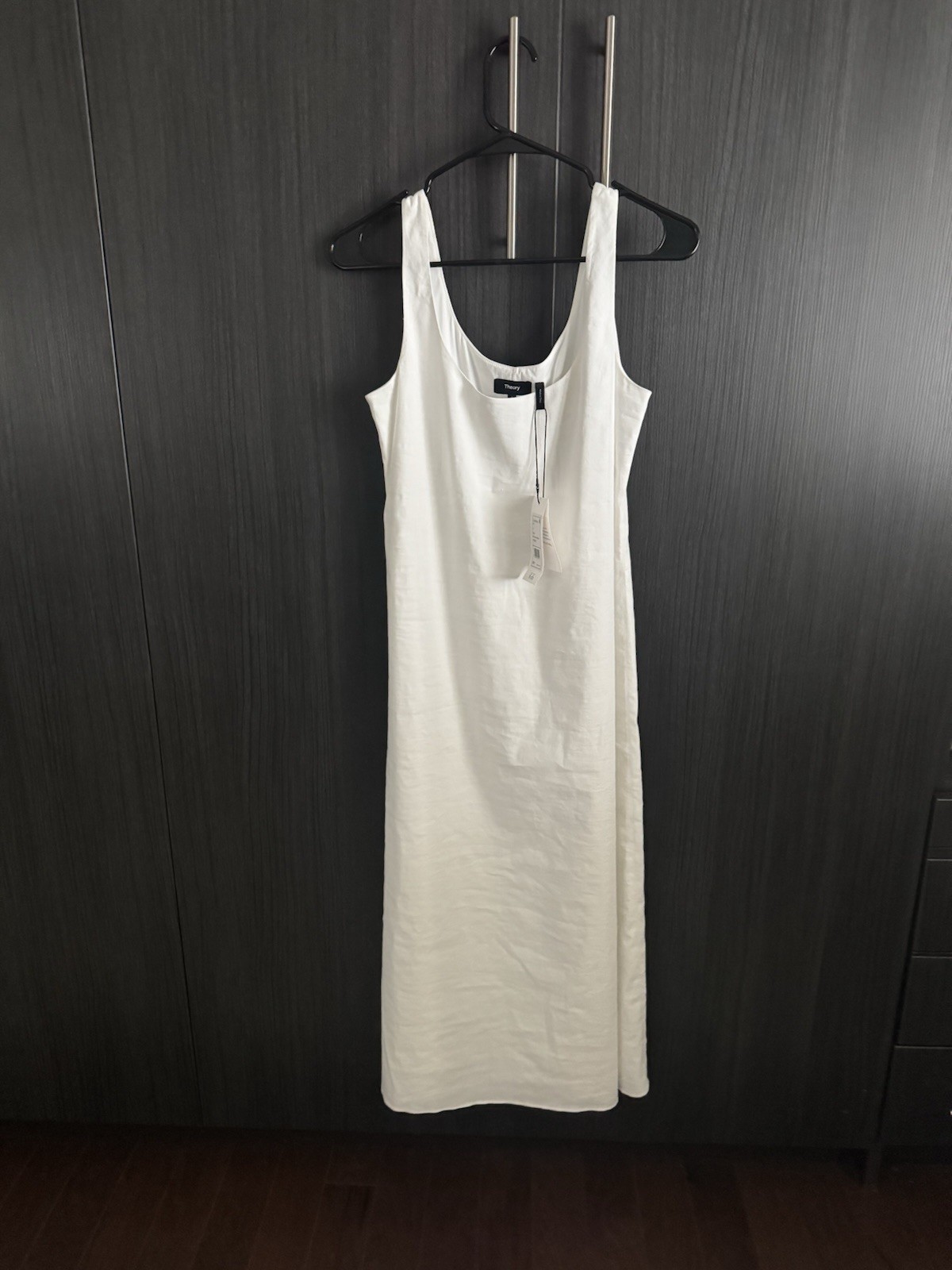 Theory White Scoop Tank Dress in Good Linen size petite new with tags