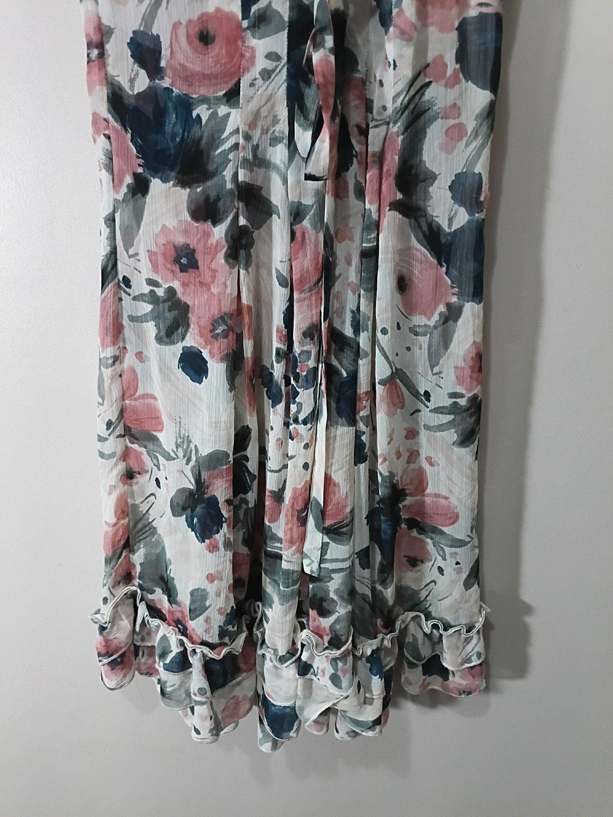 Dorothy Perkins Size 6 Short Sleep Blue Beige Sheer Linen Dress