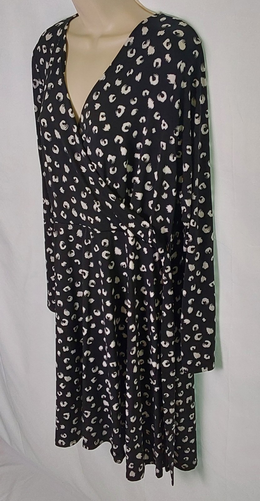Hail3y:23 Women’s Black & White Leopard Print Tie-Side Dress / Size XXL / EUC