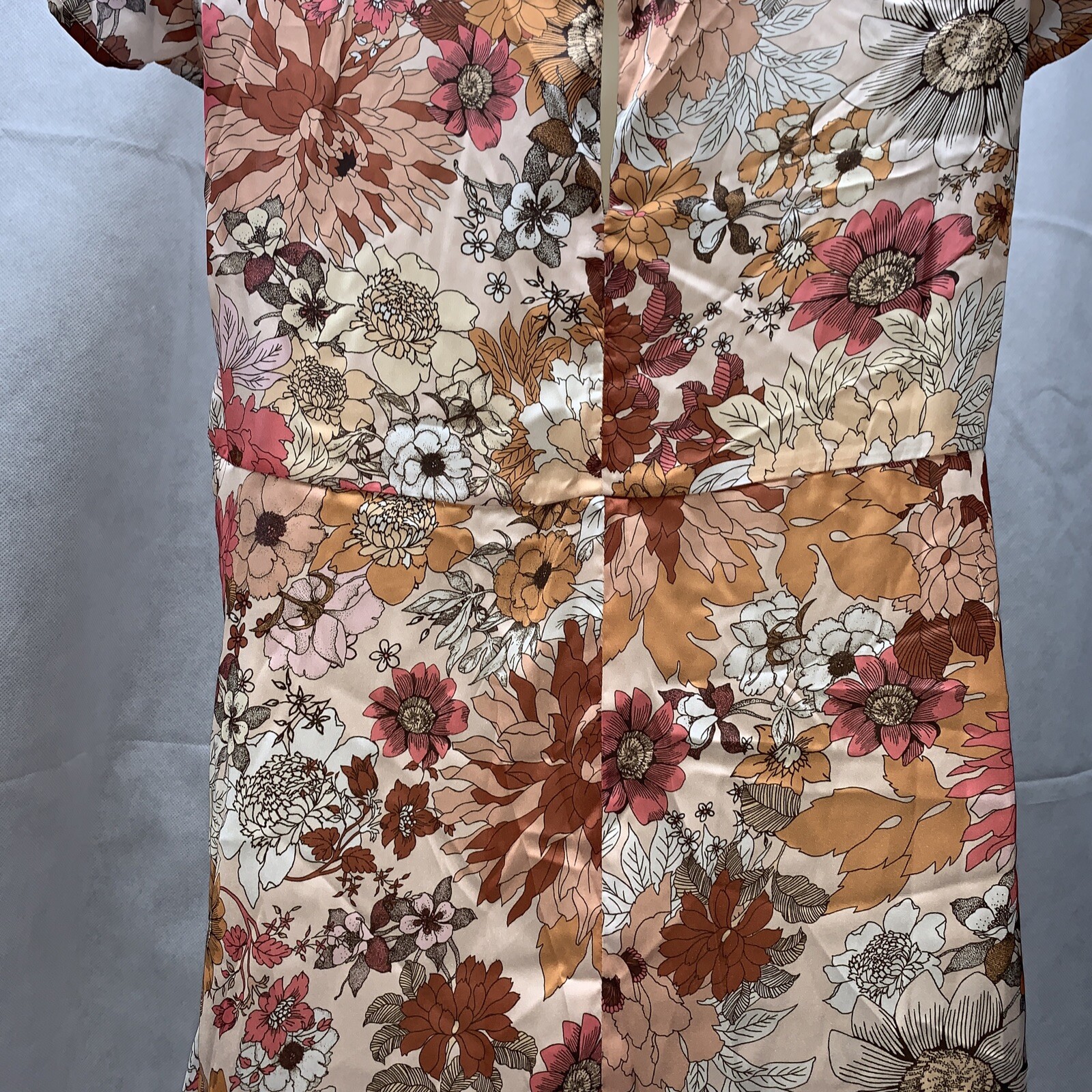 Daisy Drive Floral Trapeze Pullover Dress Womans Size L Autumn Fall KG