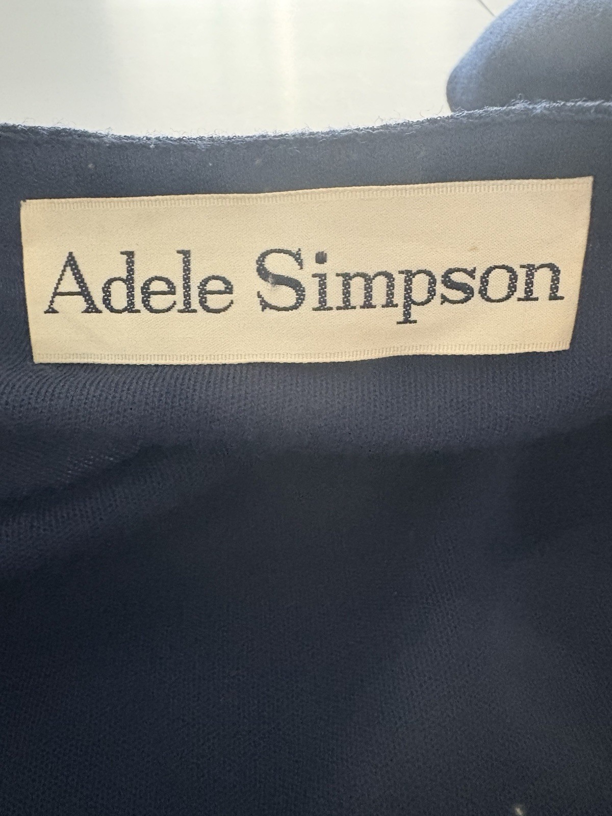 Vintage Adele Simpson Wrap Dress Size 6 Navy Blue Heritage Quiet Luxury Bergdorf
