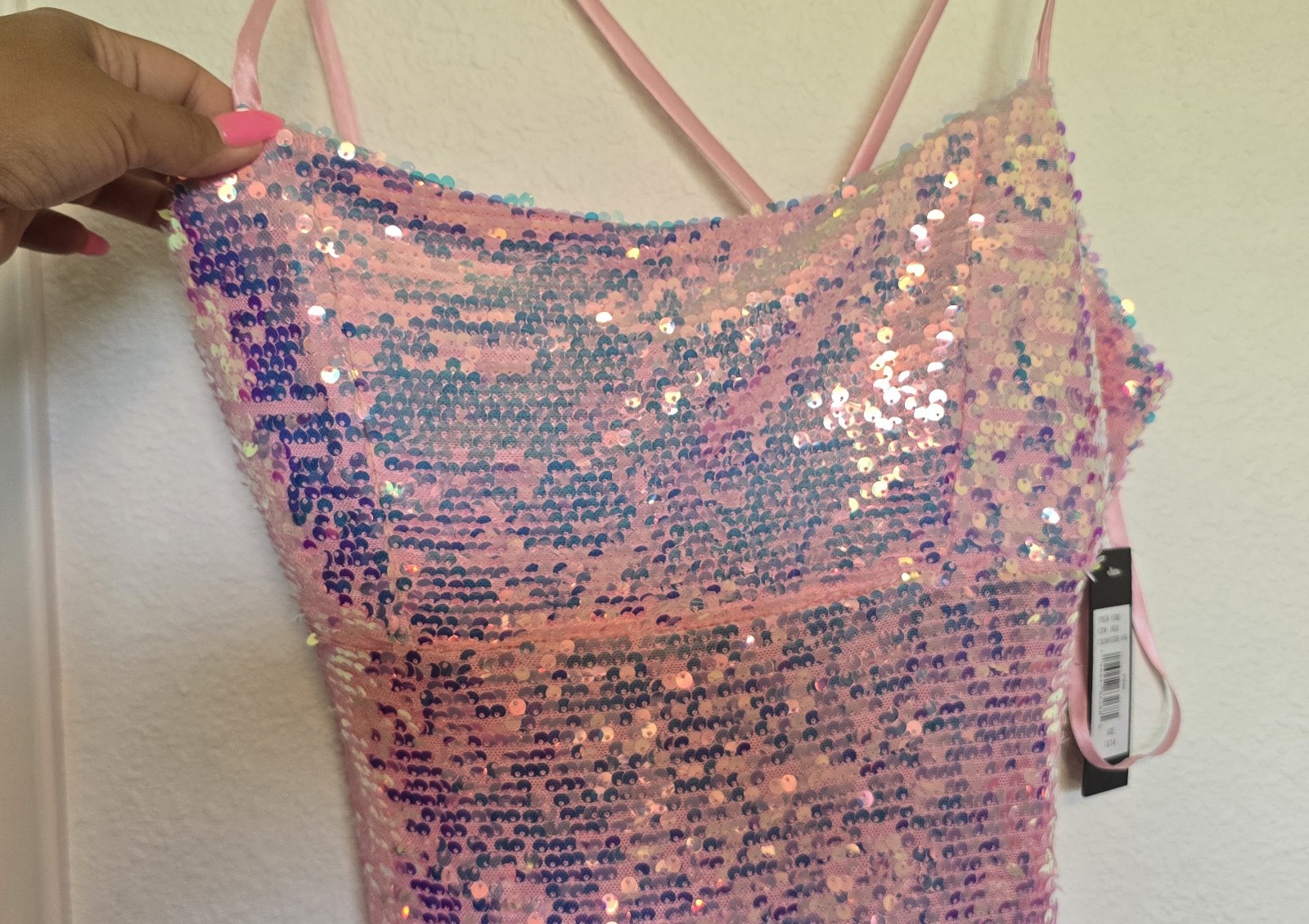 Jump Apparel Formal Pink Ombre Sequins Dress 15/16 Lg/Xl