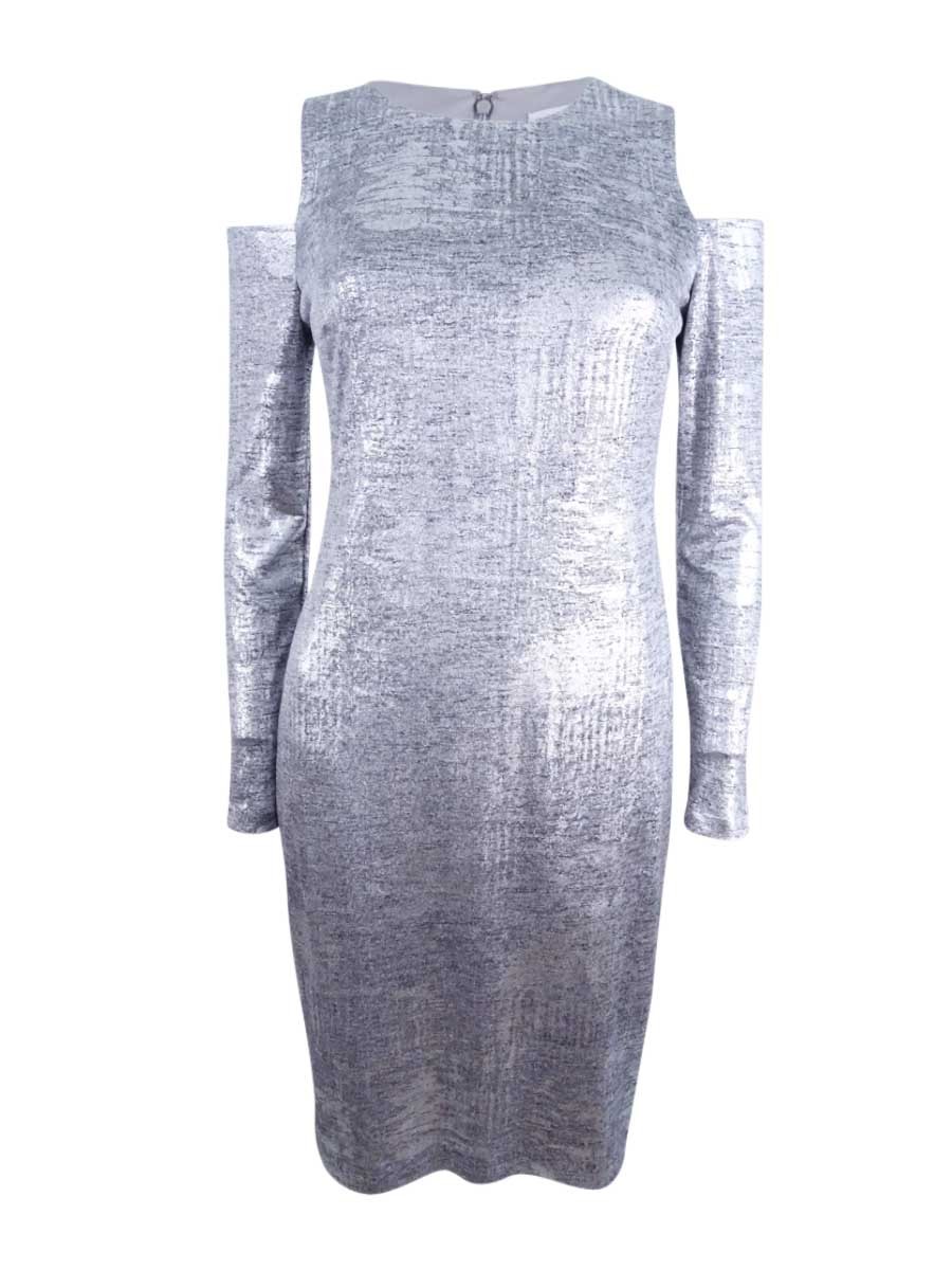 Calvin Klein Women’s Petite Cold-Shoulder Sheath Dress 191797882730