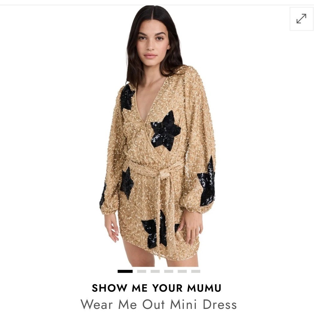 Show Me Your Mumu Small Gold Wear Me Out Dress Star Sequins Swiftie Starlight