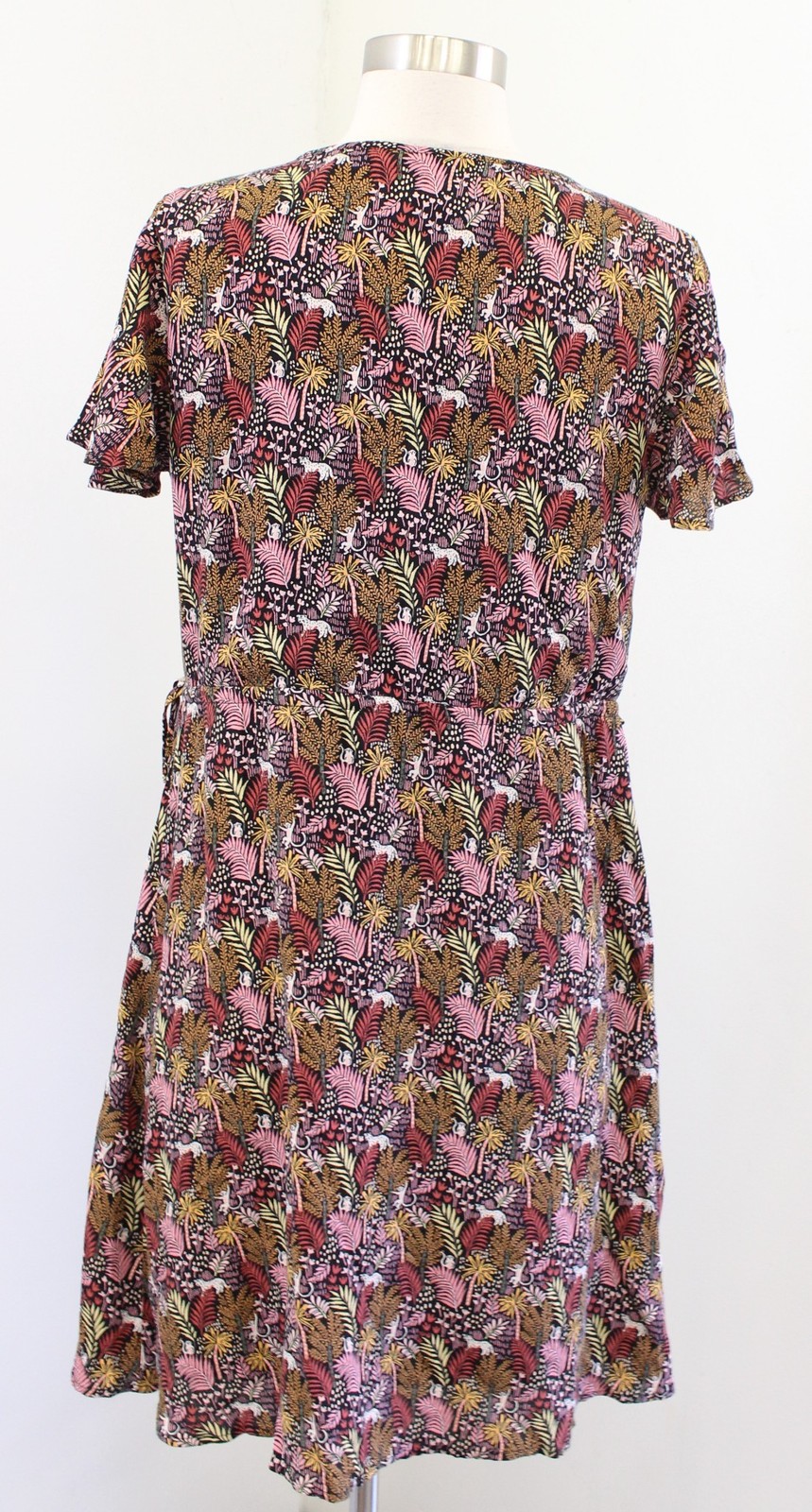 NWT Ann Taylor Loft Jungle Animal Print Short Sleeve Casual Dress Size S Leopard