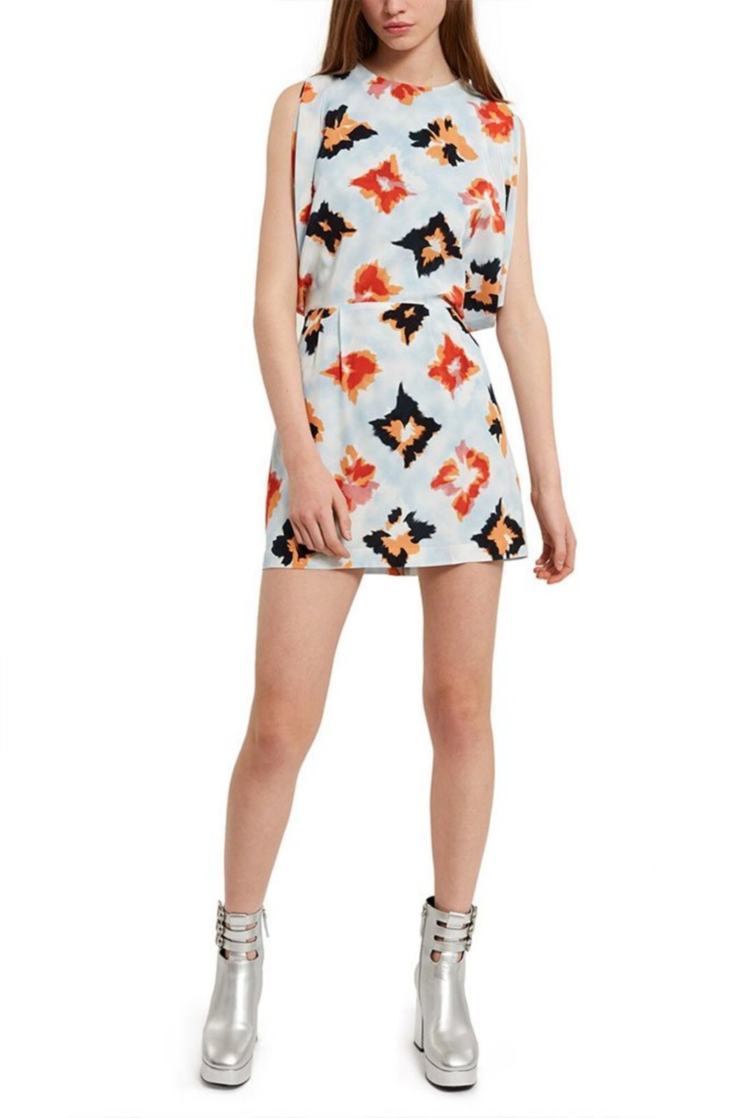 Opening Ceremony Diamond Print Silk Open Back Dress size 4 $383 MSRP