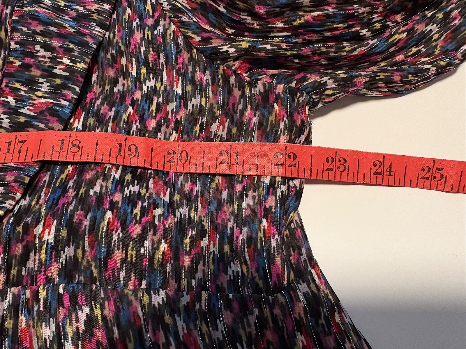 Ba&sh mini dress ikat print ruffles silk blend long sleeve size 3 US 10 Paris