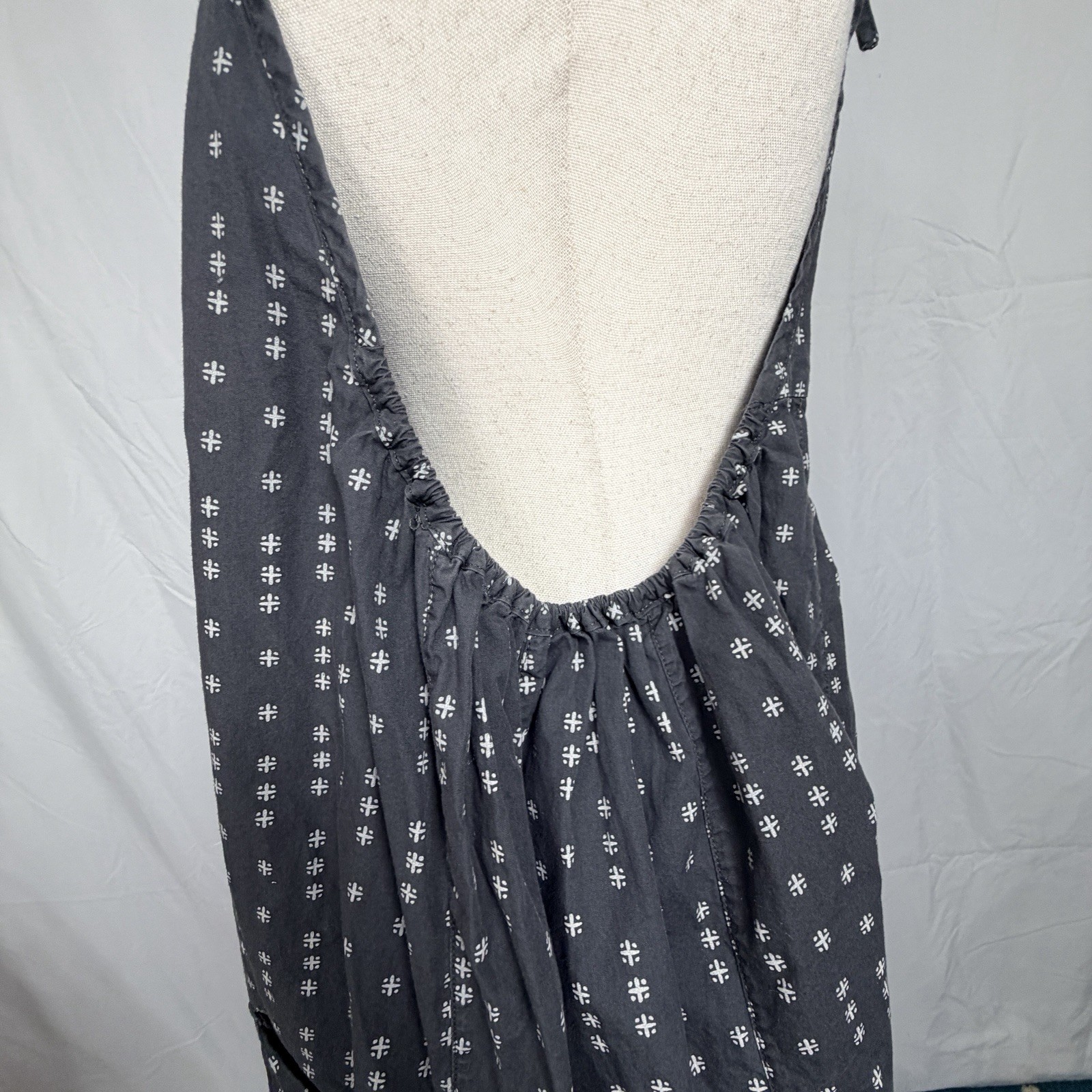 Free People Charcoal Grey Floral Halter Sundress,cottagecore, boho,flowy cotton