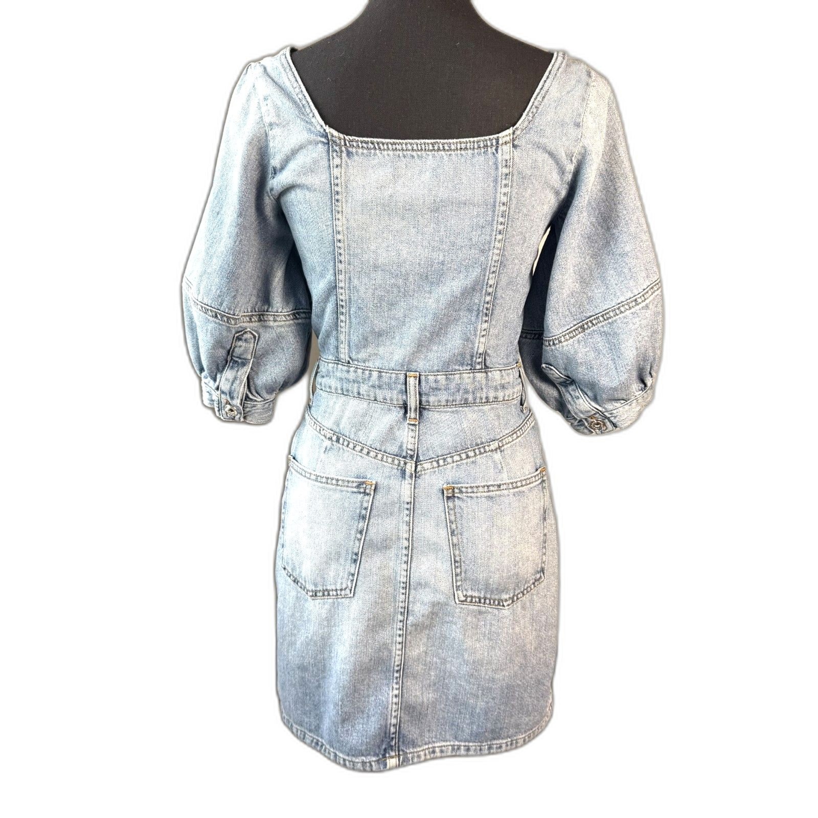 Size 4 Jonathan Simkhai Standard Poppy dress lightwash denim Americana Y2K 10705