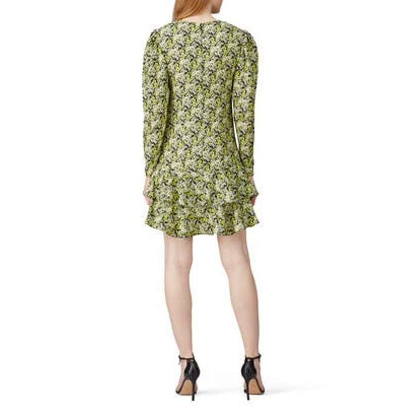 Brogger Nancy Silk Blend Floral Layered Long Sleeves Dress Size L Large