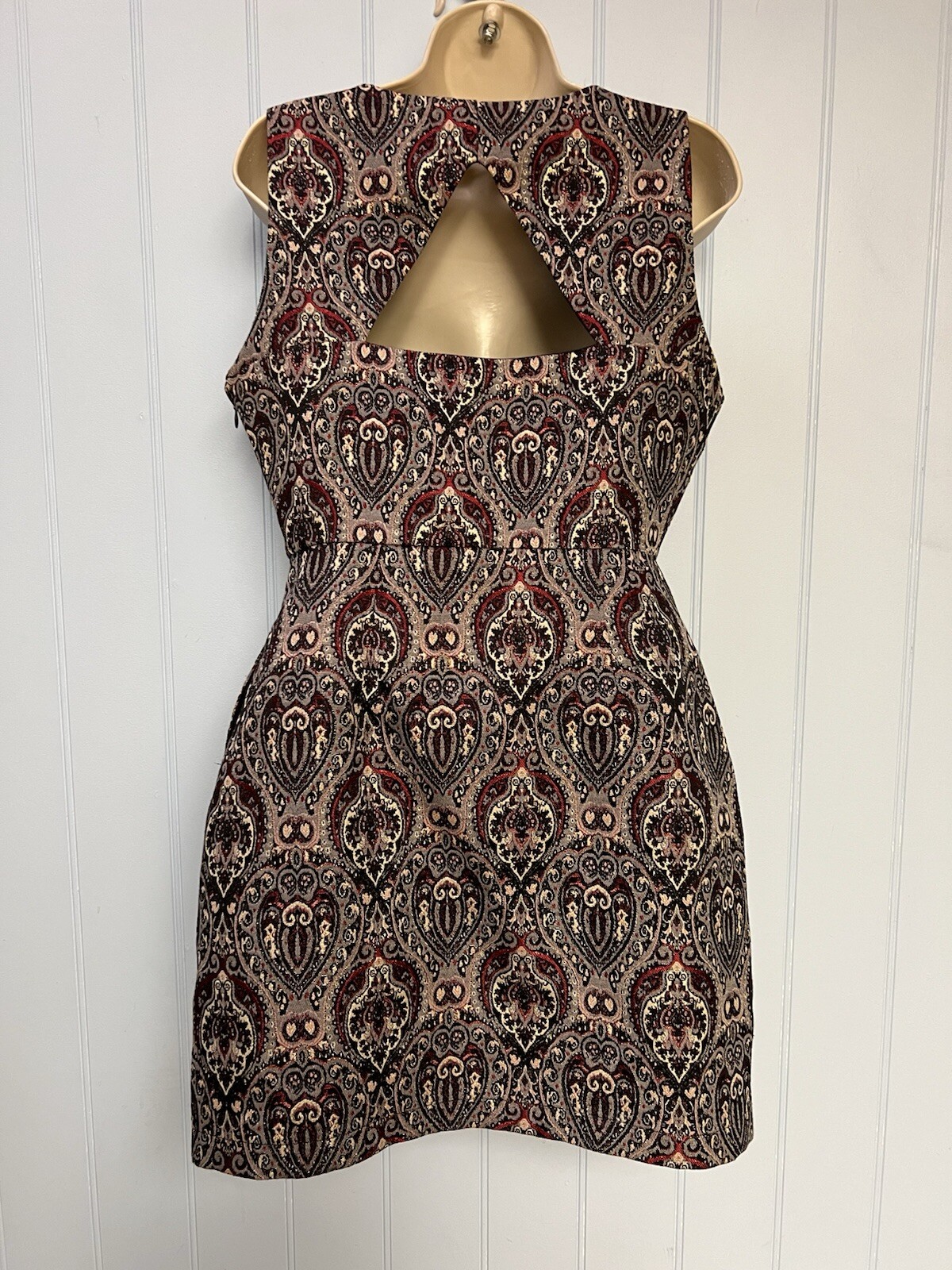 Jack Sleeveless Side Zip Back Cut Out Lined Sheath Dress Size 8 W/Pockets