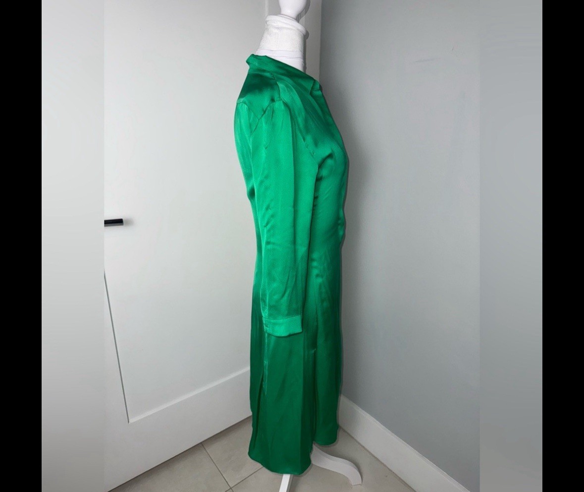 Jil Sander Constance Emerald Green Silk Mini Dress/Size 4-6