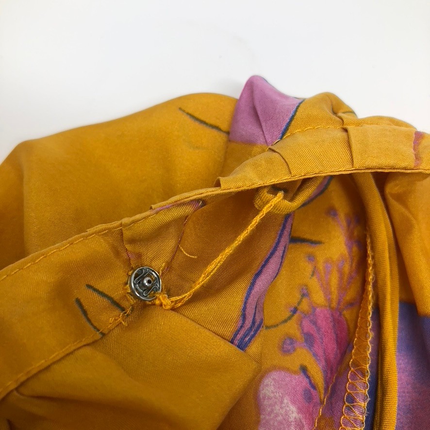 Anthropologie Vanessa Virginia Rainforest Silk Dress Size XS Yellow Floral