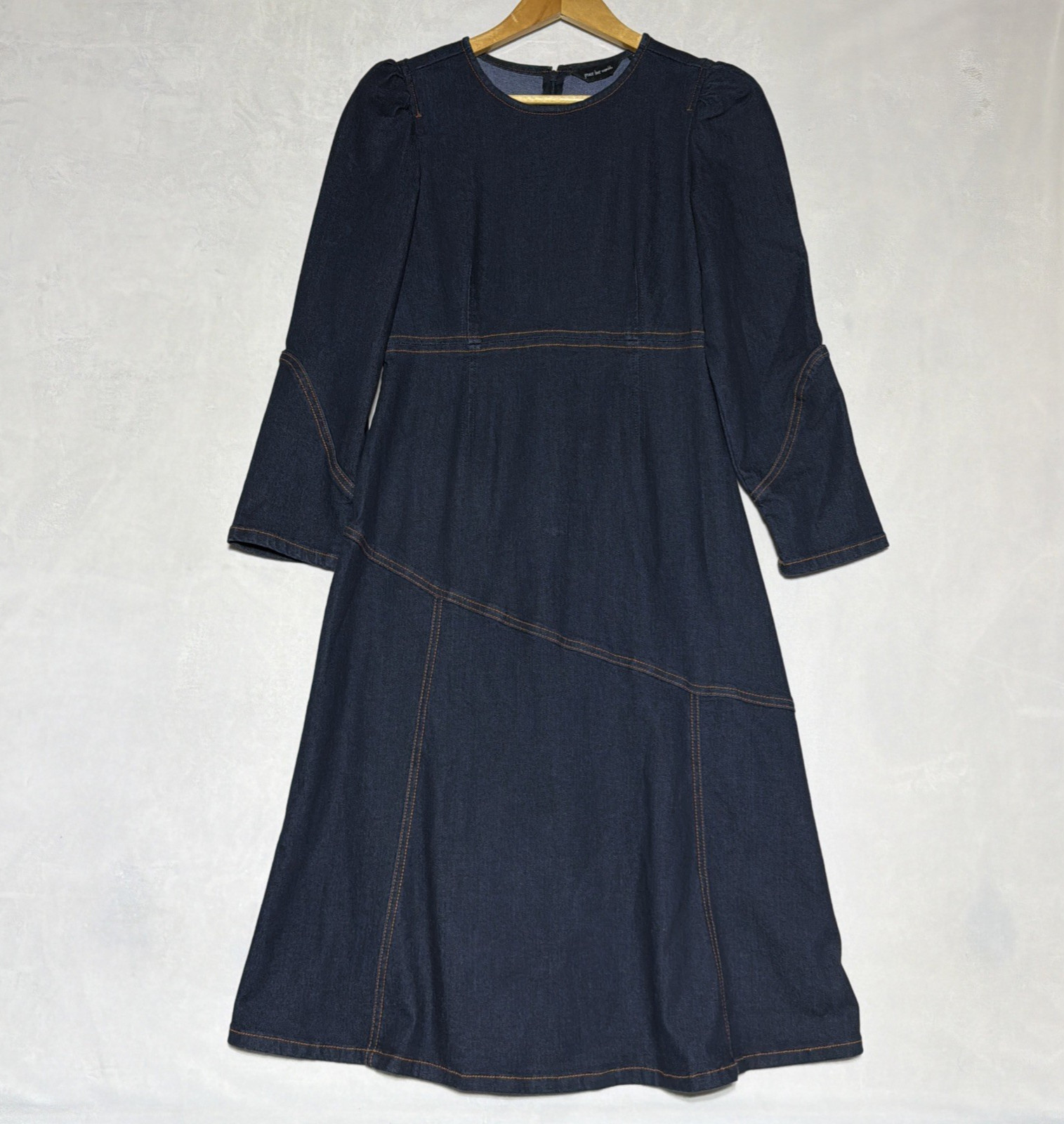 Peace Love World Black Label Petite Modern Denim Midi Dress XXS Petite Dark Blue