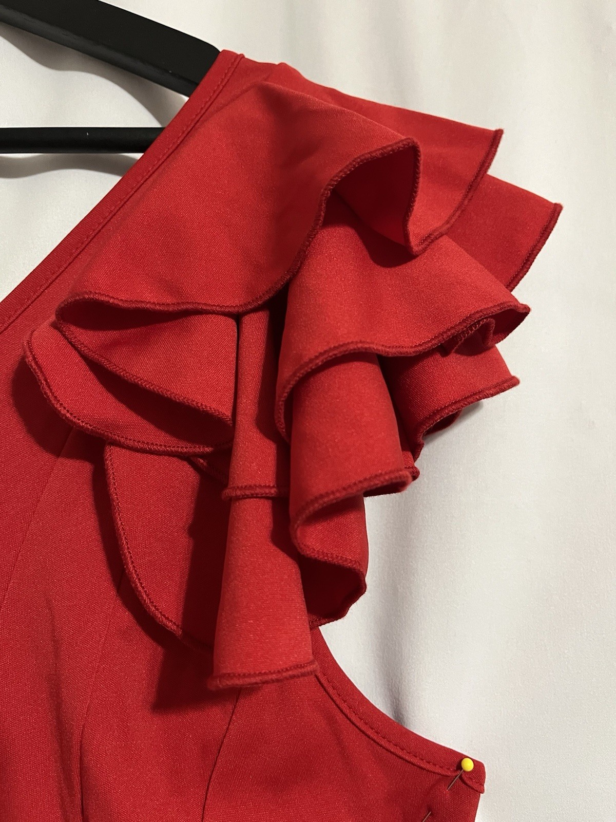 Eksliy Evening Gown Lady Ruffle Backless Maxi Red 2X (Q-1547)