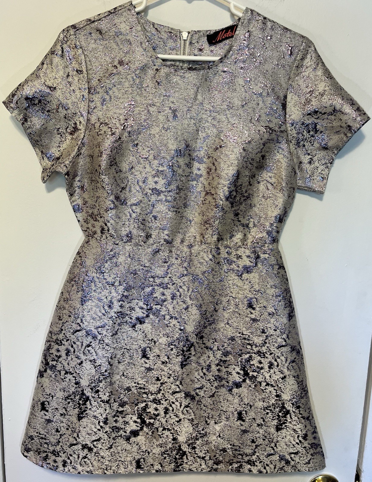 Motel Rocks Cheeky Lilac Haze Silver and Purple Mini Dress Size M
