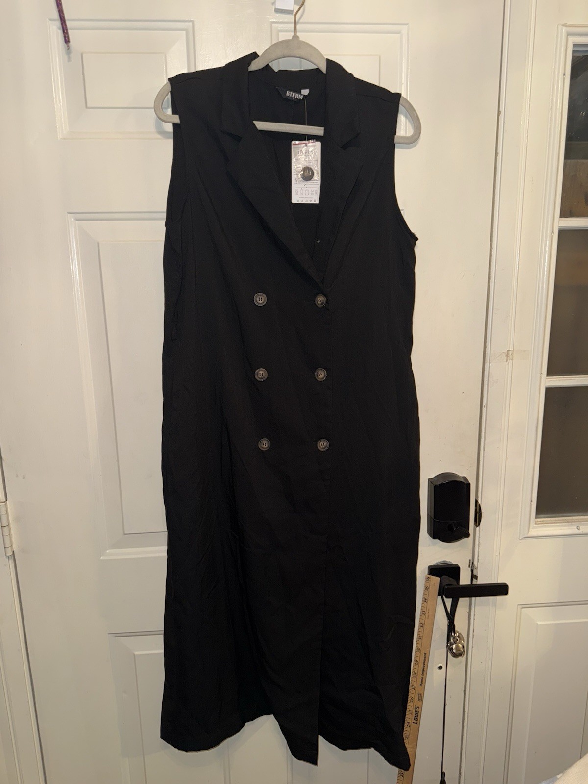 BTFBM Womens Sleeveless Side Ruch Knit Tank Dress Size Large Color Black (CT3)