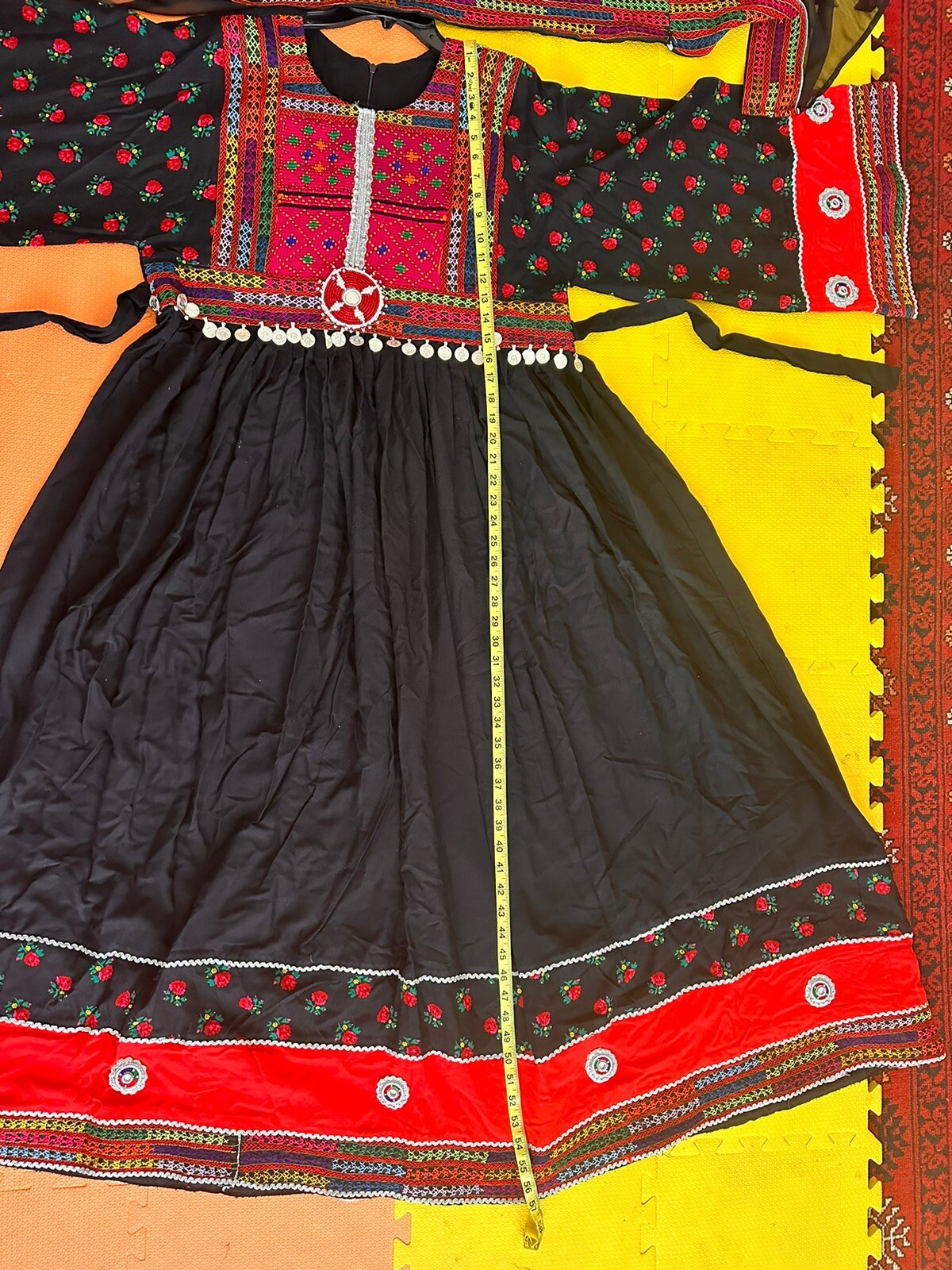 Afghan Afghani Embroidered Handmade Beautiful boho Dress Tribal Kuchi Free Size