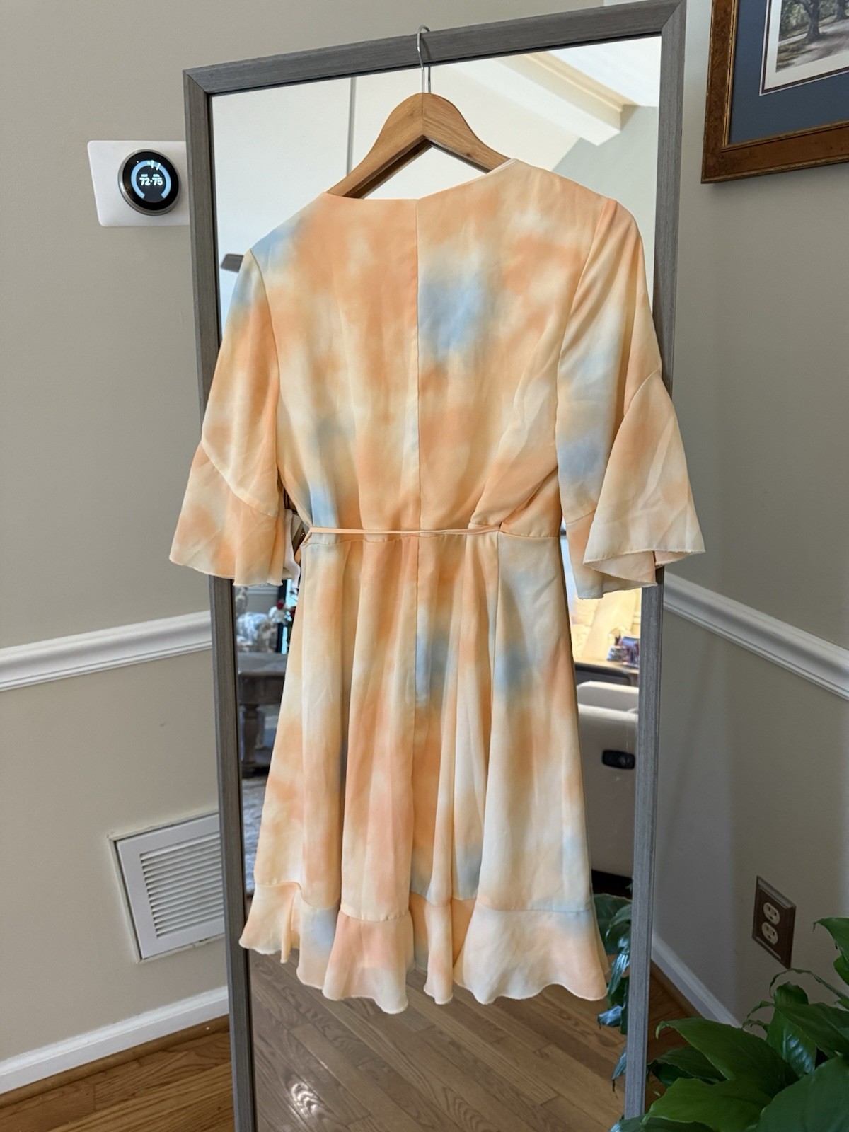 June and Hudson white and yellow stripe wrap dress size 1