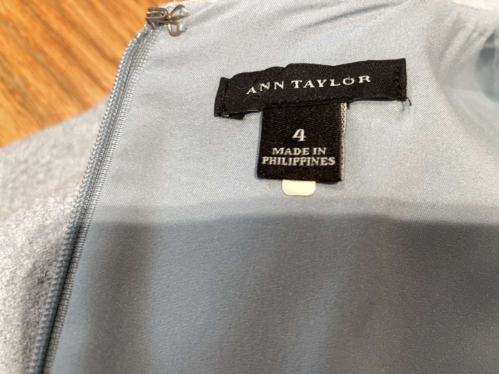 Ann Taylor Sleeveless Dusty Blue Scoop Neck Dress, Size 4