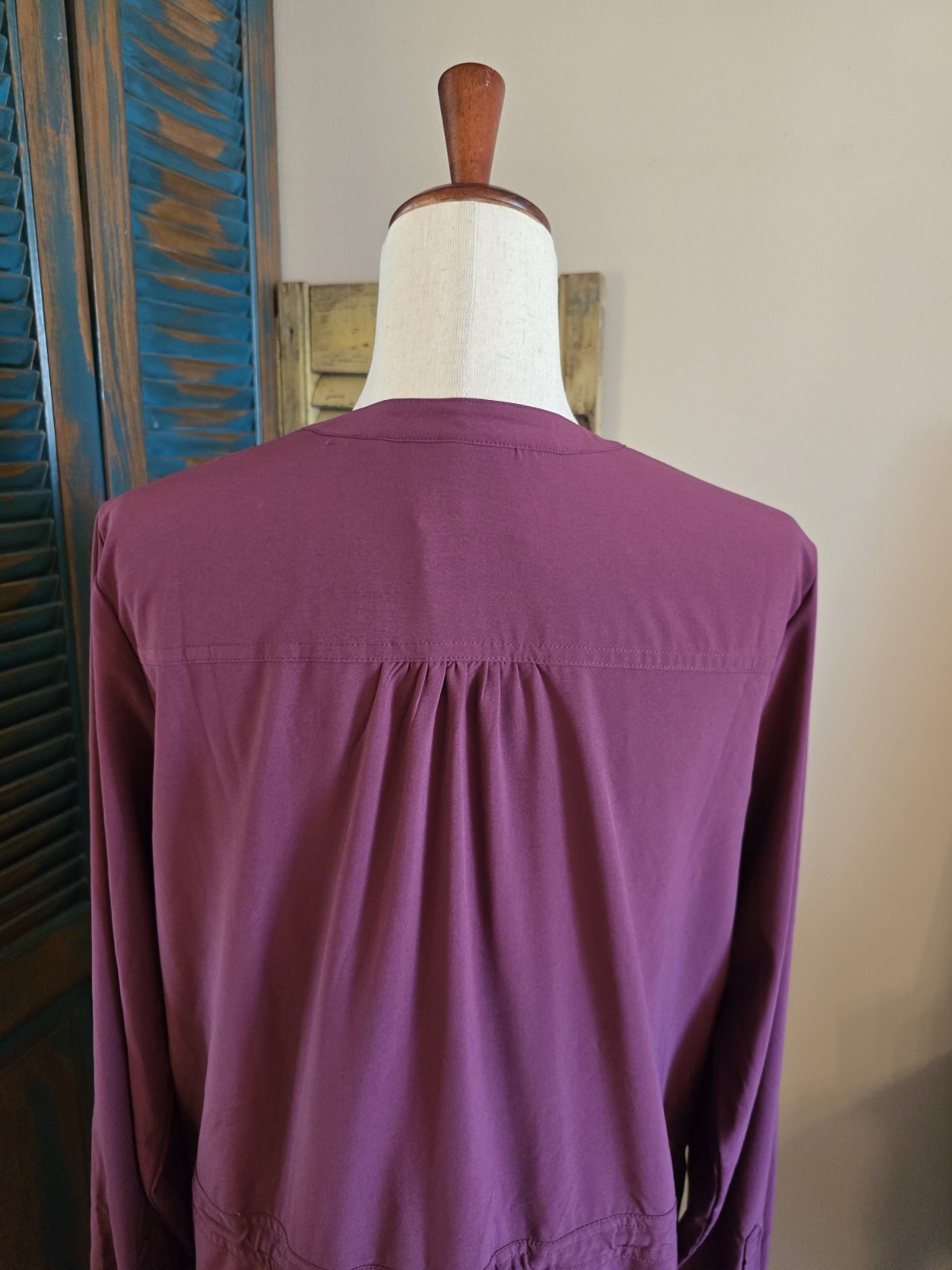 Orvis Pack & Go UPF 50 Drawstring Roll Tab Slv Dress M Stretch Travel Wicking