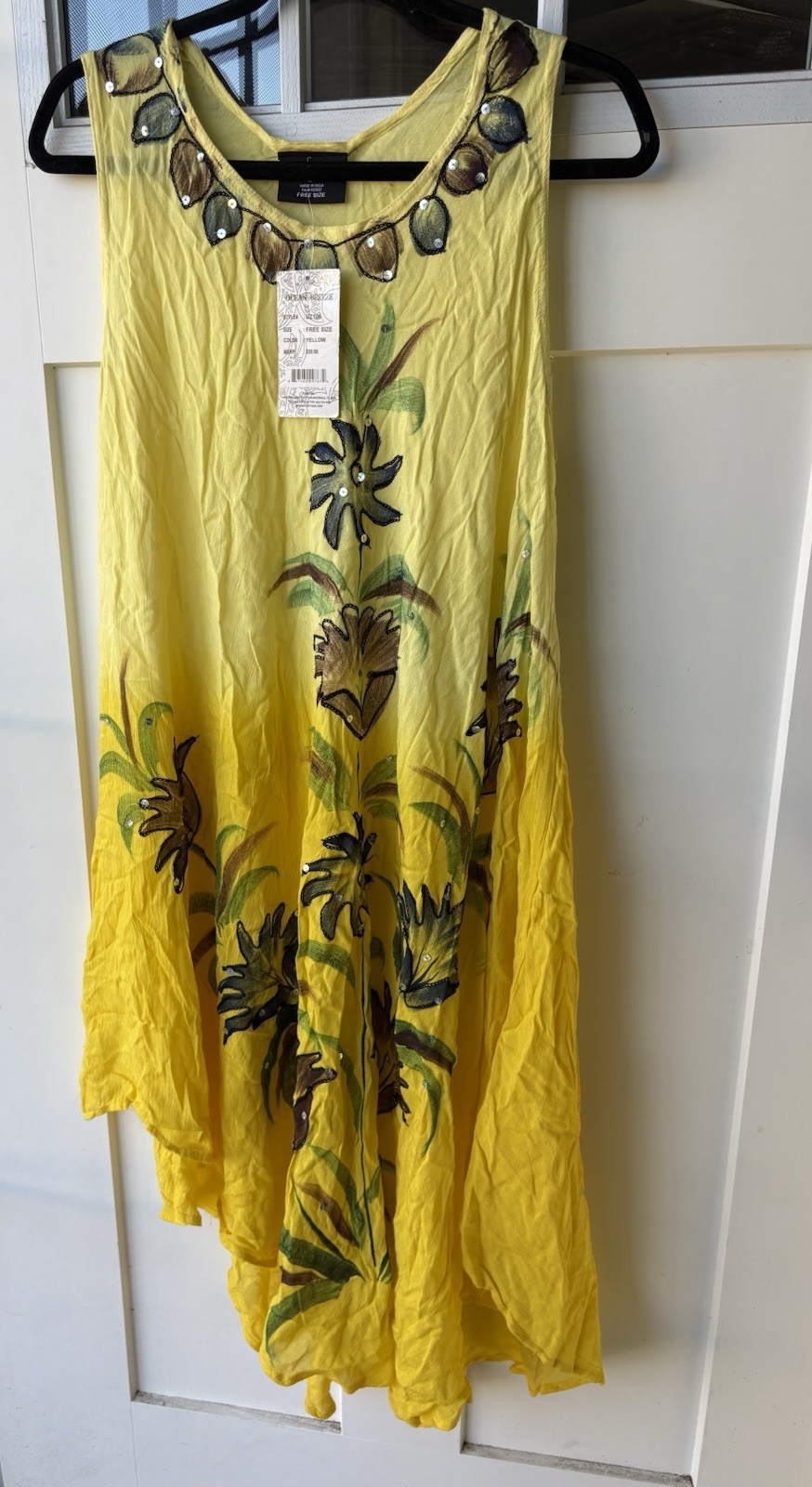 NWT Dress Yellow Floral Beachwear Cruise Resort Vacation Beach Party READ