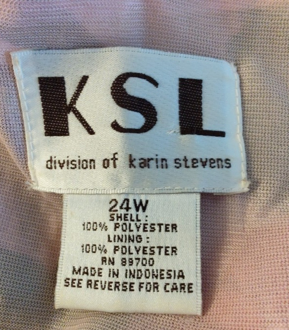 Set 2 pcs KSL Division Of Karin Stevens Pink Floral Dress with Jacket Size 24W
