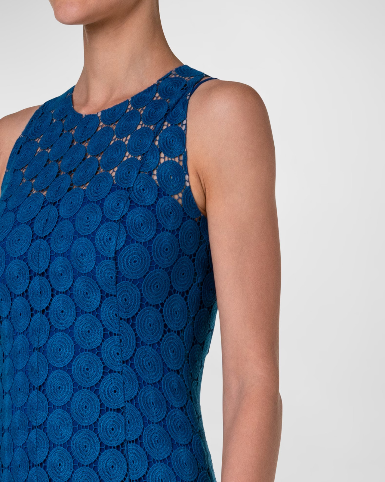 NEW/missing slip, Akris punto Dot Guipure Lace A-Line Midi Dress 4 #DD72