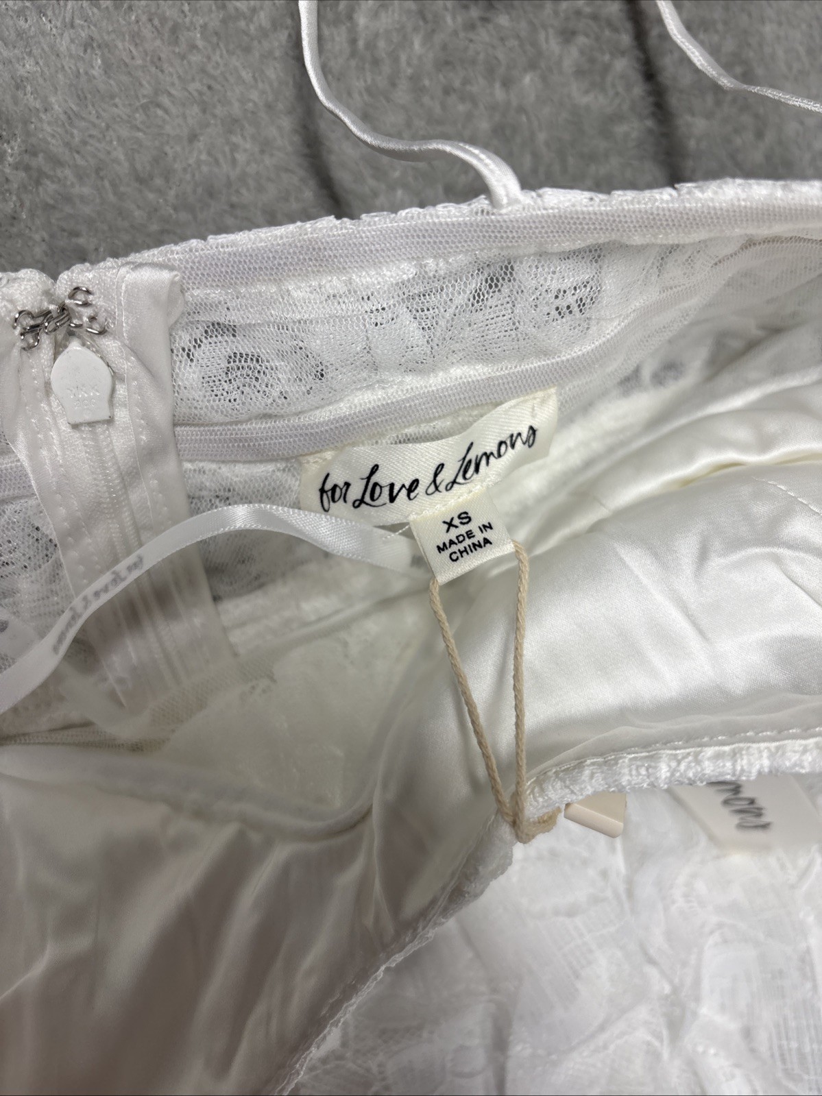 NWT For Love and Lemons Lorena Maxi Dress White Lace Size XS