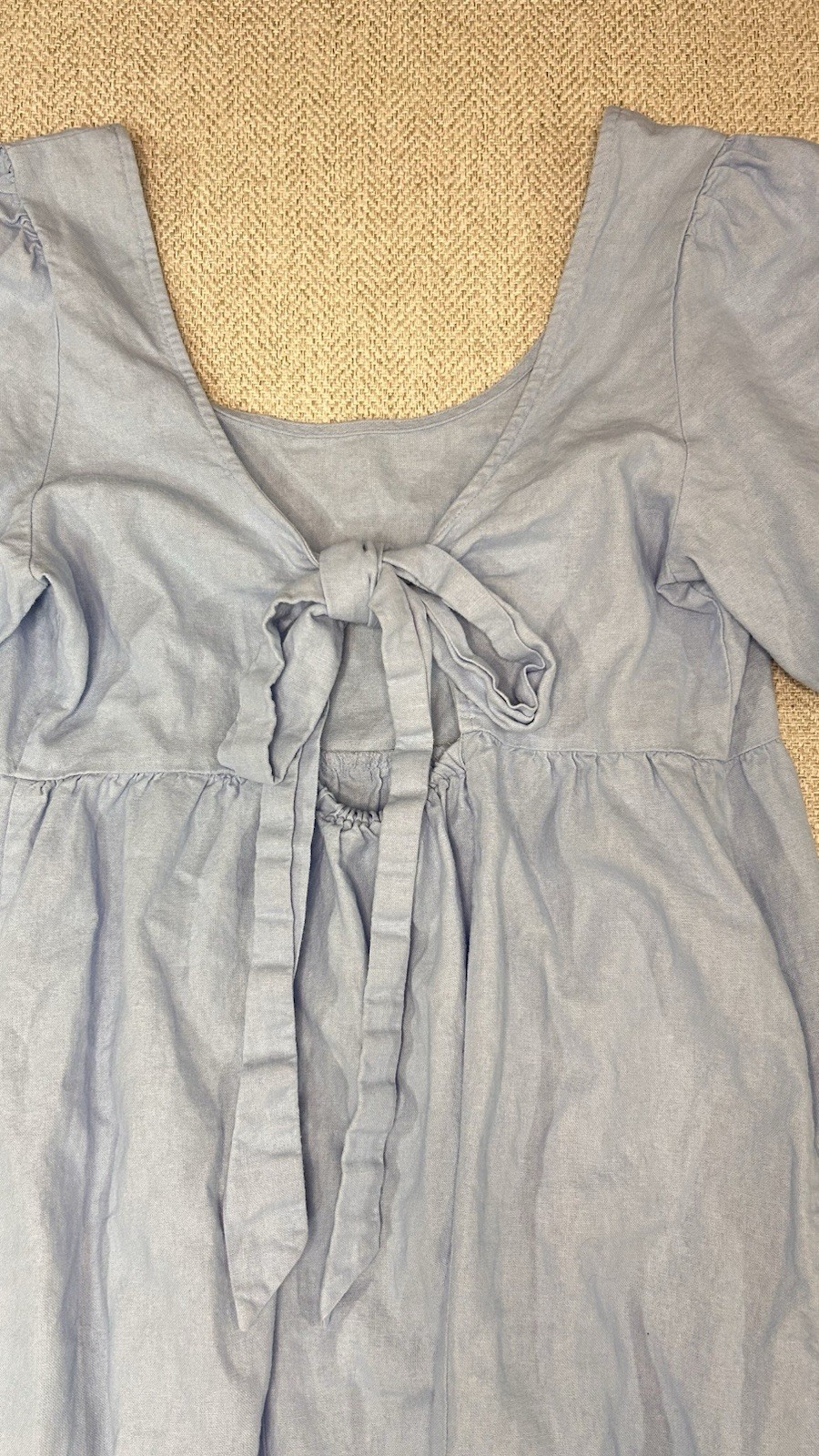 Isabel Maternity by Ingrid & Isabel Blu Casual Linen Dress Size Small Baby Doll