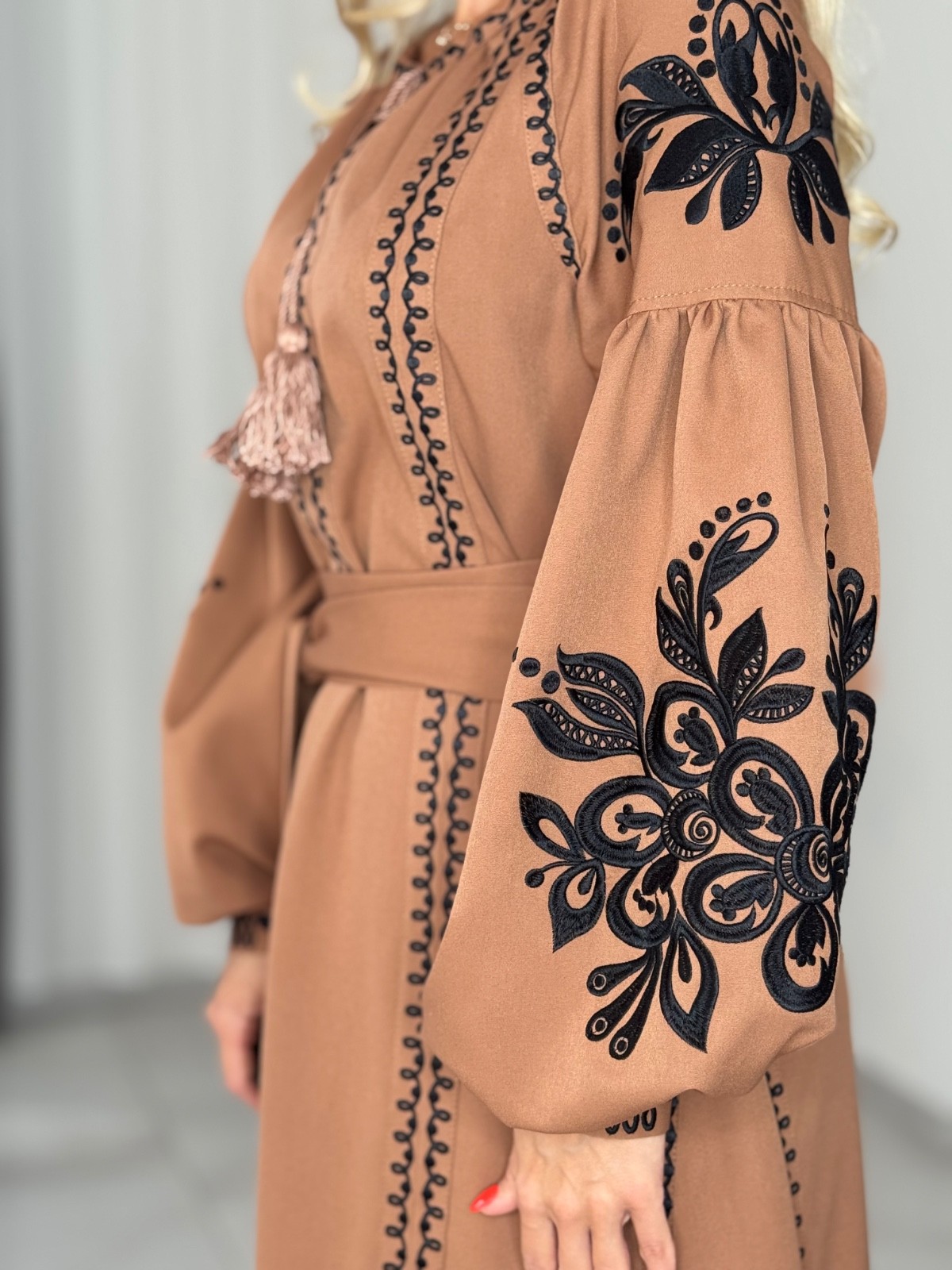 Luxury Ukrainian Embroidered Maxi Dress – Chervona Ruta