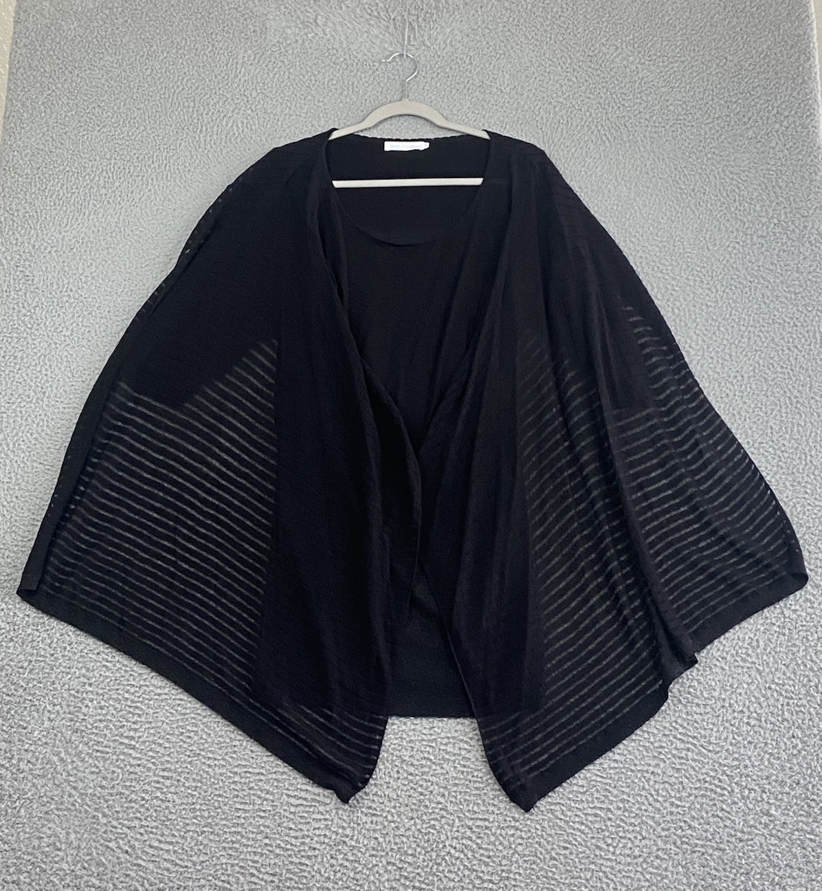 Anne Fontaine Black Knit Butterfly Sleeve Metallic Bodycon Mini Dress 44 Aiko