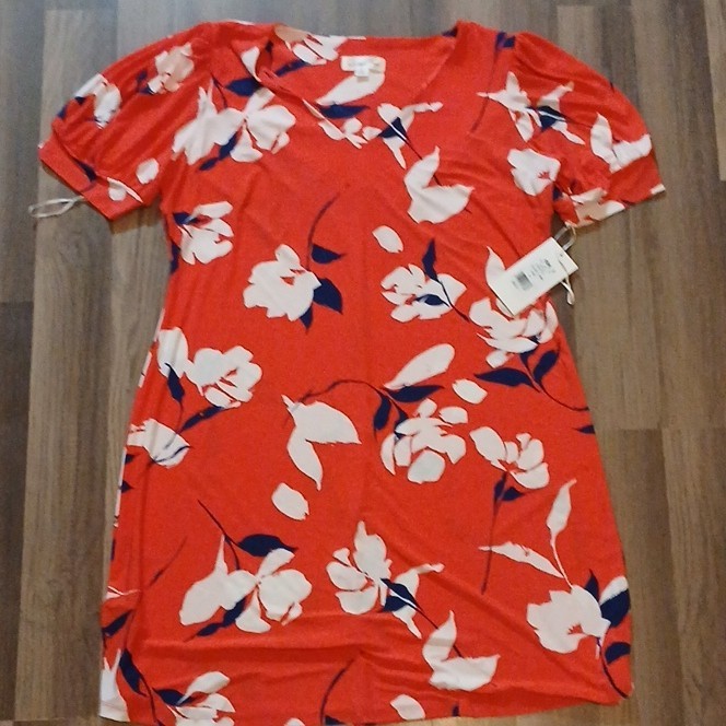 Harper Rose Women’s Size 16 Regular Red Floral Short Sleeve Short Dress