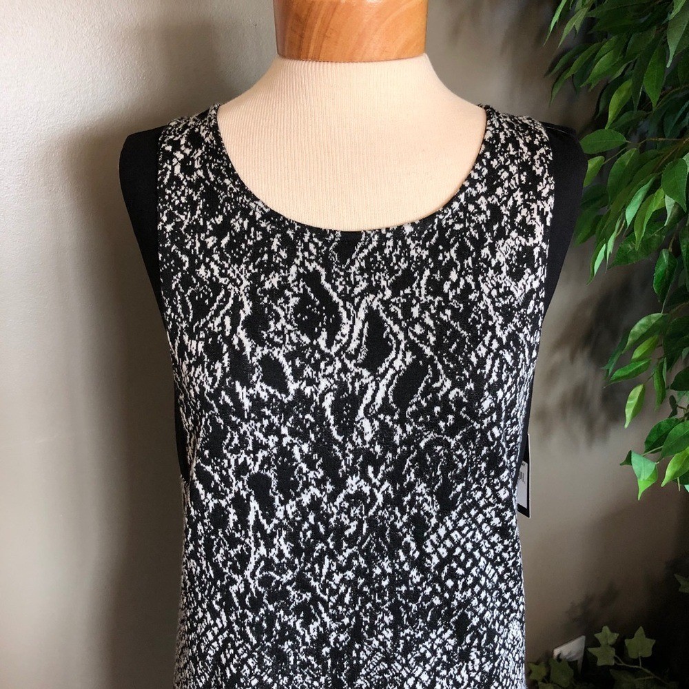 NWT Ella Moss black & white print sleeveless dress S