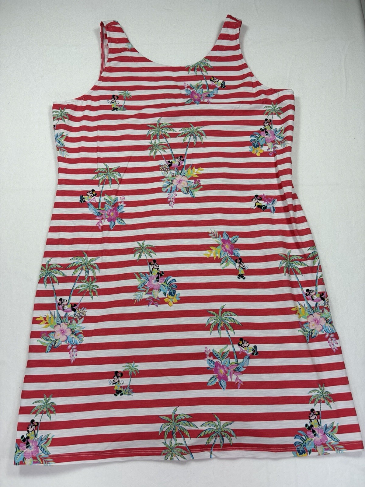 Disney Parks Tommy Bahama Minnie Mouse Tropical Stripe Dress XL NWT