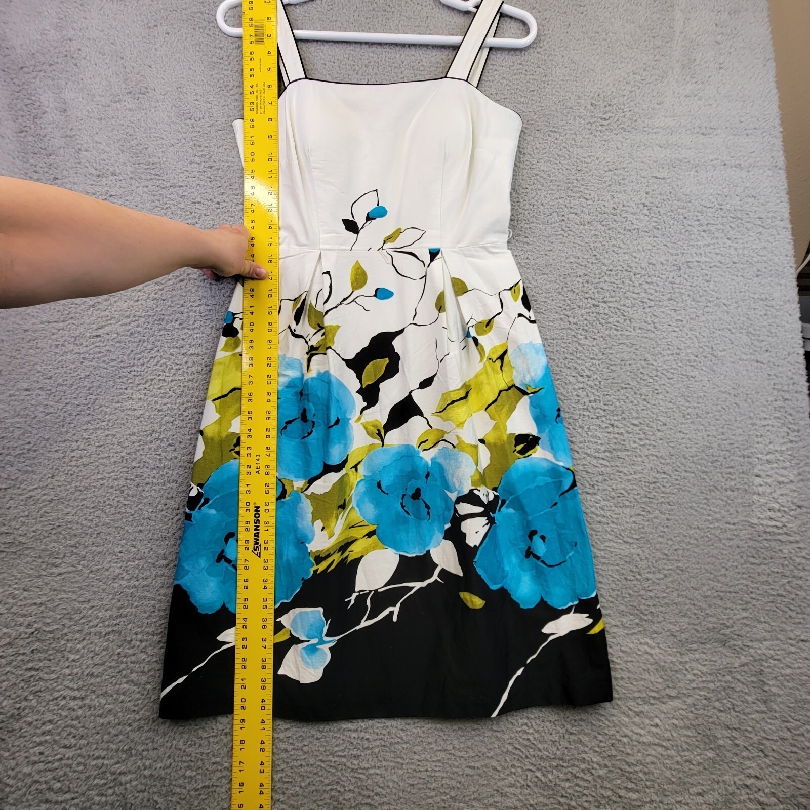 Wedding Guest Dress Womens 10 Blue Floral Classic Preppy Coastal Party Style