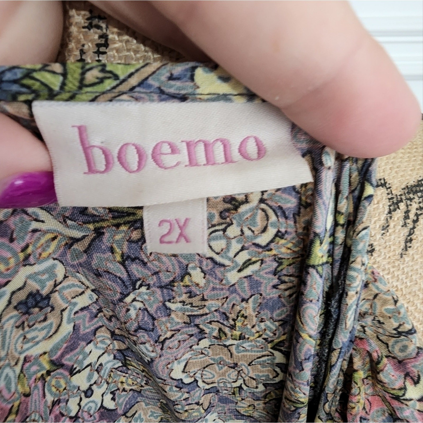 Revolve x boemo Floral Maxi Dress Tiered Ruffle V Neck Smocked Waist Tie Belt 3X