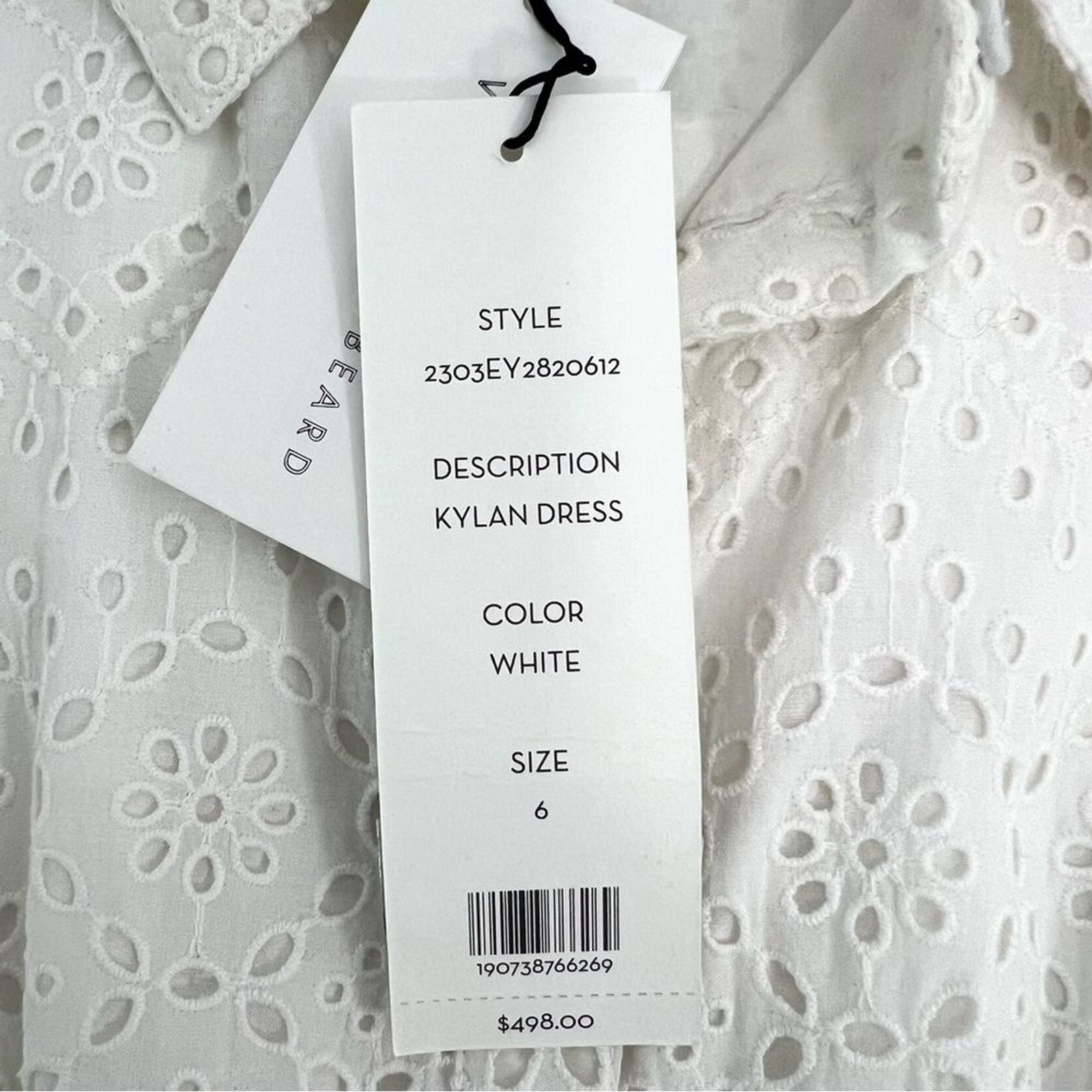 Veronica Beard Kylan Eyelet Lace Cotton Long Sleeve White Costal Resort Size 6