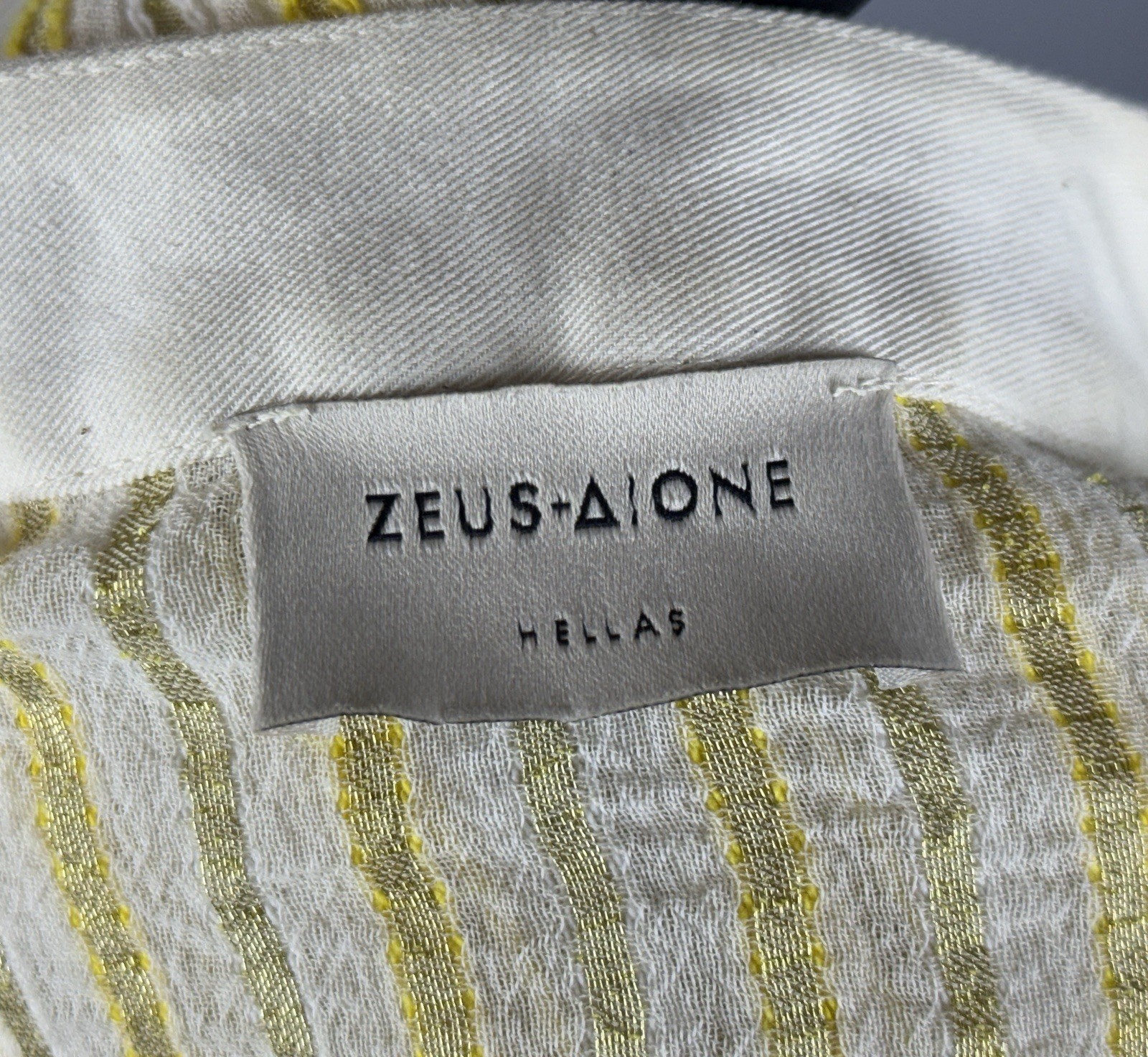 ZEUS DIONE Yellow Striped Oversize Kaftan Style Kimono Dress Size 44