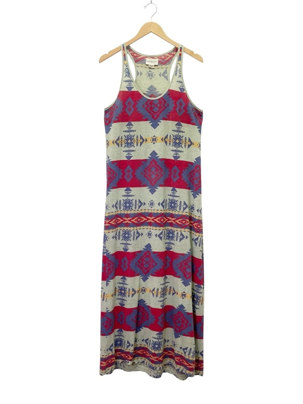 Vintage Ralph Lauren Denim & Supply Tribal Aztec Maxi Tank Dress Boho Size Large