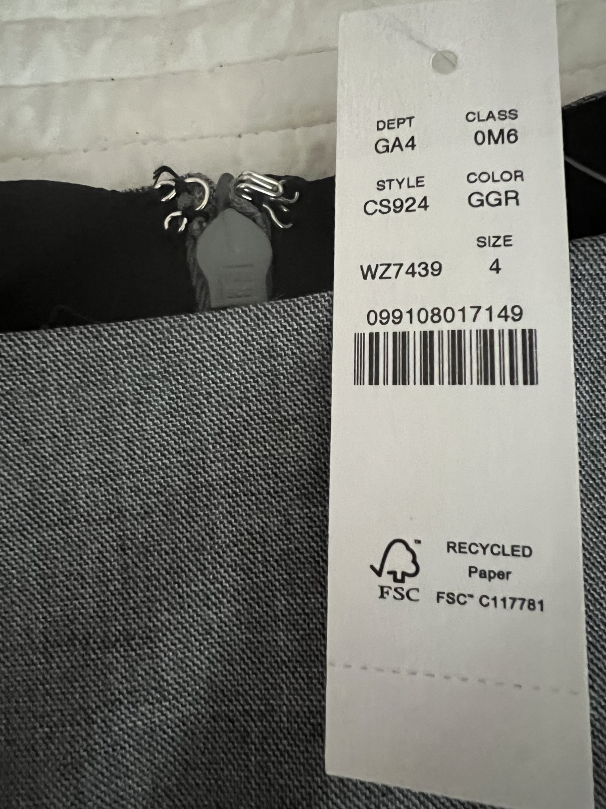 J.CREW PLEATED MINI DRESS WITH TIE DETAIL SIZE 4 GREY CS924