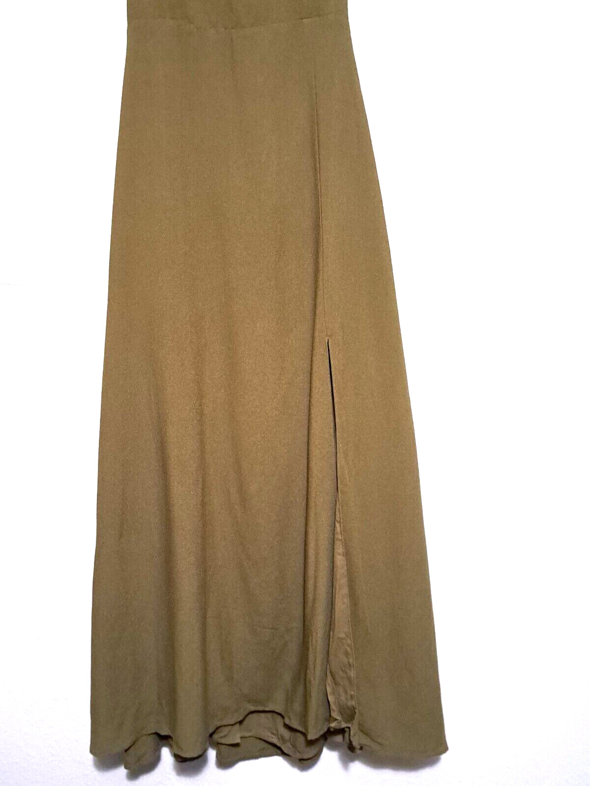 Lulus Womens Dress L Confident Aesthetic Olive Green Backless Tie Back Midi Boho