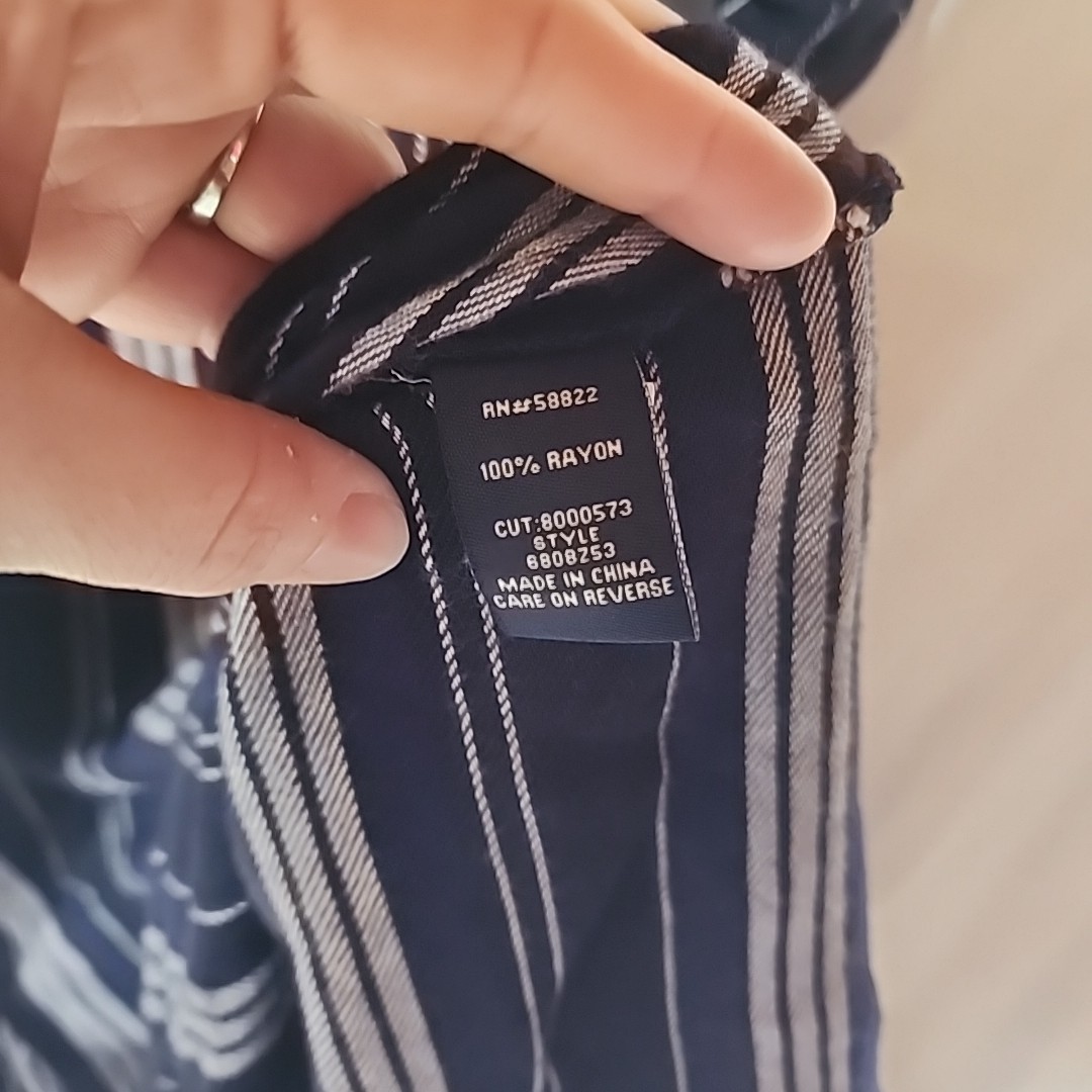 Max Edition Shift Dress Blue Striped 3/4 Sleeve Casual Women’s Small
