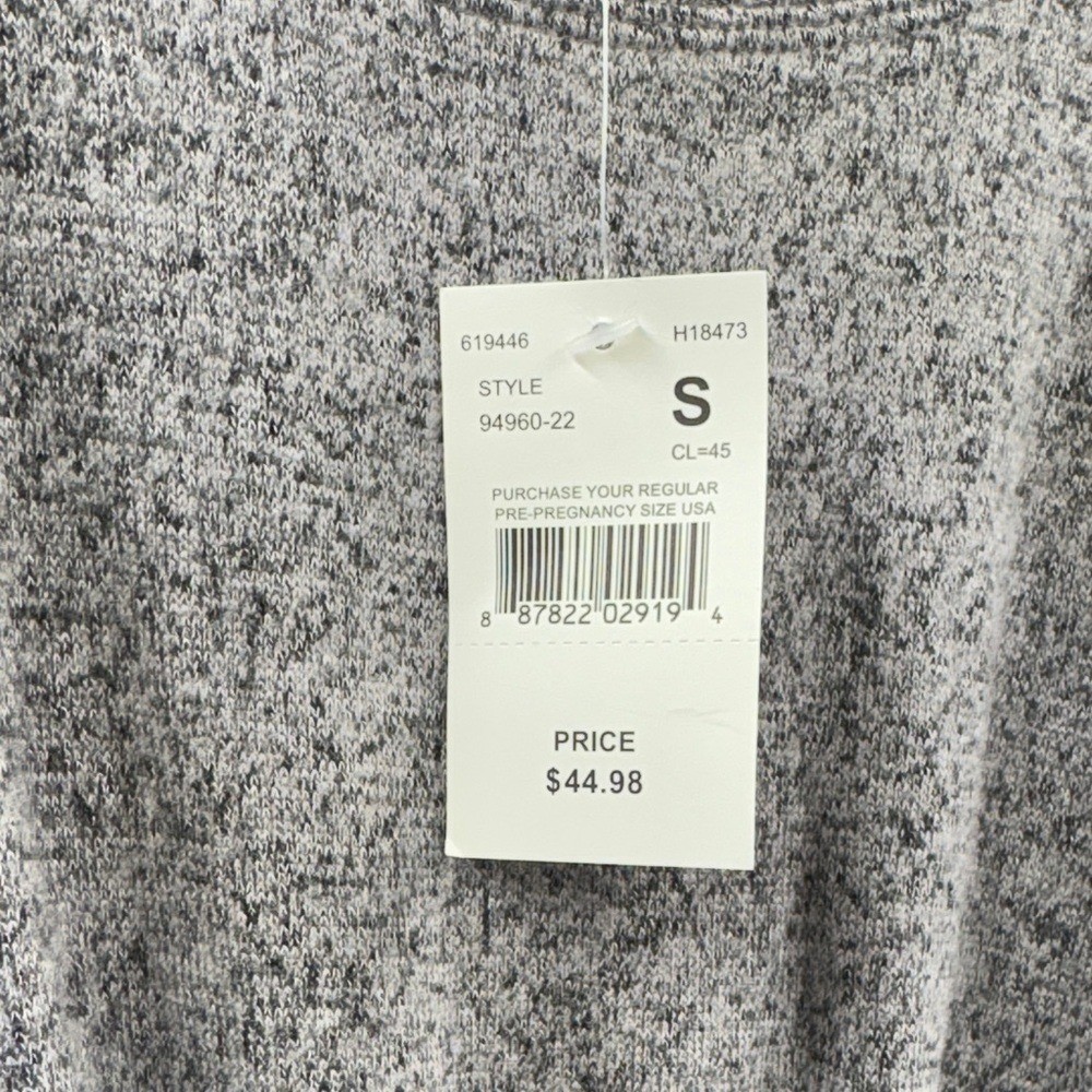 Motherhood Maternity NWT Gray Knit Drawstring Waist Long Sleeve Midi Dress