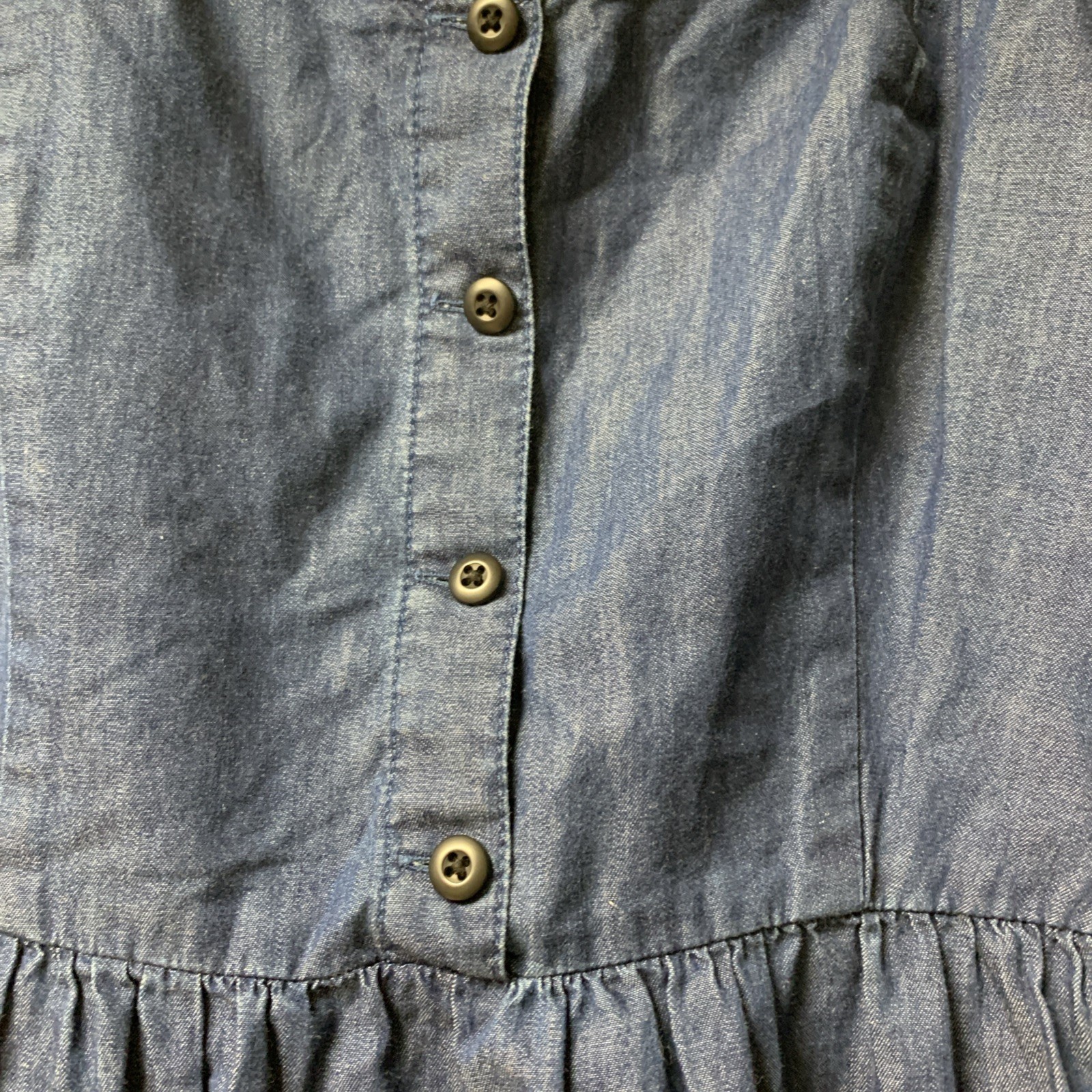 Vans Denim SunDress Button Top Front Smocked Back Dress Straps Women’s Medium